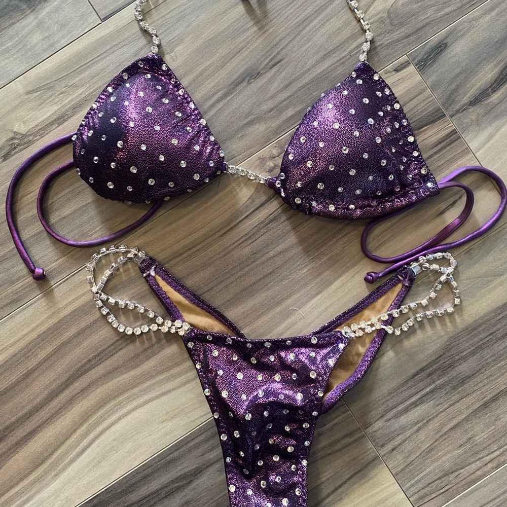 Purple Crystalized Competition Bikini
